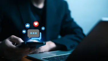 social media user looking at their phone